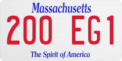 MA license plate 200EG1