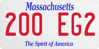 MA license plate 200EG2