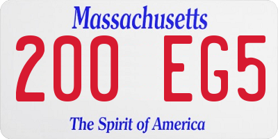 MA license plate 200EG5