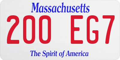 MA license plate 200EG7