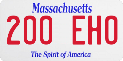 MA license plate 200EH0