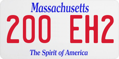 MA license plate 200EH2