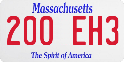 MA license plate 200EH3