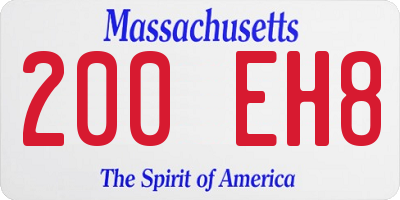 MA license plate 200EH8