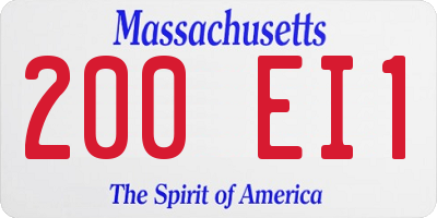 MA license plate 200EI1
