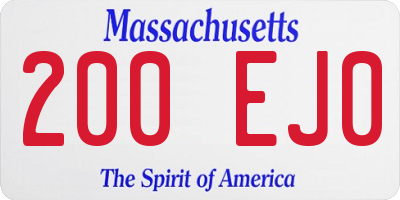 MA license plate 200EJ0