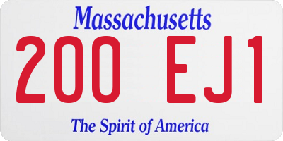 MA license plate 200EJ1