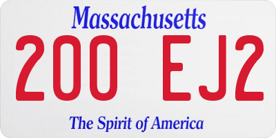 MA license plate 200EJ2