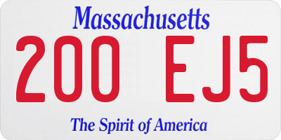 MA license plate 200EJ5