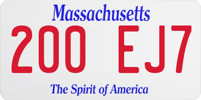 MA license plate 200EJ7
