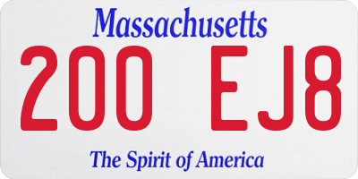 MA license plate 200EJ8