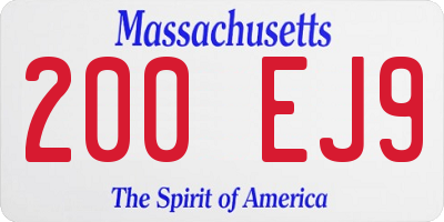 MA license plate 200EJ9