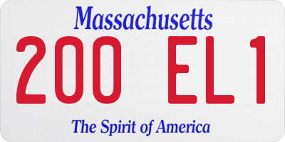 MA license plate 200EL1