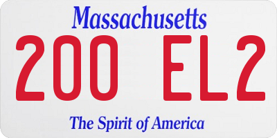 MA license plate 200EL2