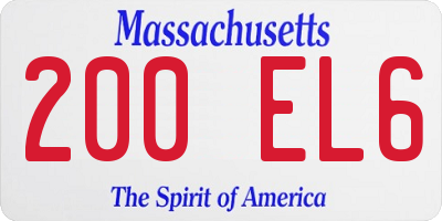 MA license plate 200EL6