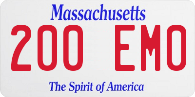 MA license plate 200EM0