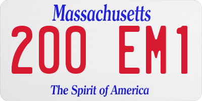 MA license plate 200EM1