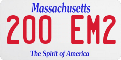 MA license plate 200EM2