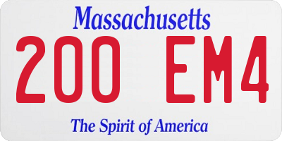 MA license plate 200EM4