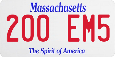MA license plate 200EM5
