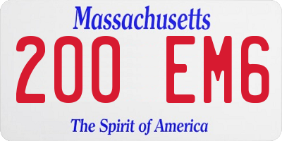 MA license plate 200EM6