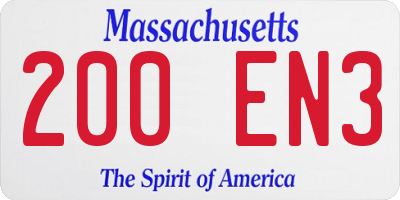 MA license plate 200EN3