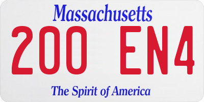 MA license plate 200EN4