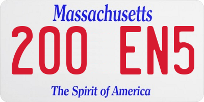 MA license plate 200EN5
