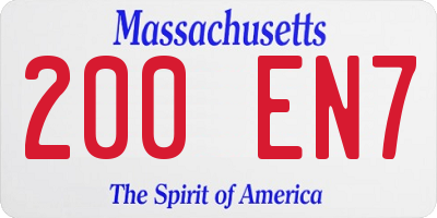 MA license plate 200EN7