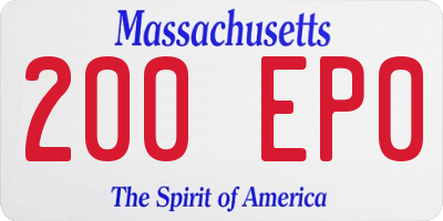 MA license plate 200EP0