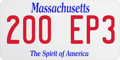MA license plate 200EP3