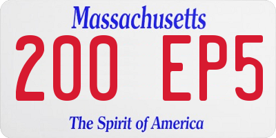 MA license plate 200EP5