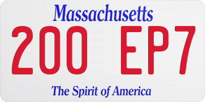 MA license plate 200EP7
