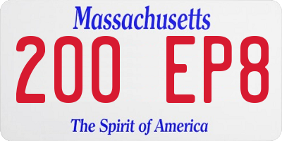 MA license plate 200EP8