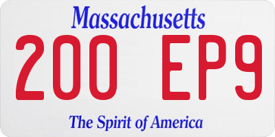 MA license plate 200EP9