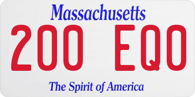 MA license plate 200EQ0