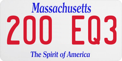 MA license plate 200EQ3