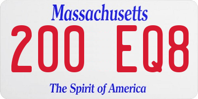 MA license plate 200EQ8