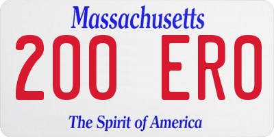 MA license plate 200ER0