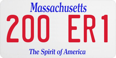MA license plate 200ER1