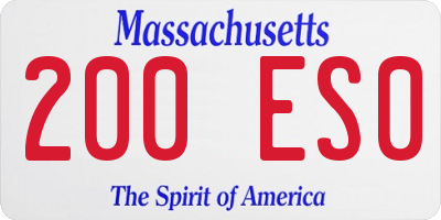 MA license plate 200ES0
