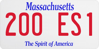MA license plate 200ES1