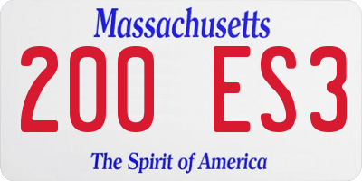 MA license plate 200ES3