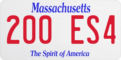 MA license plate 200ES4