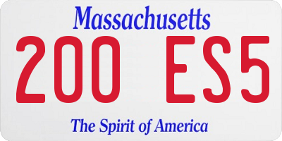 MA license plate 200ES5