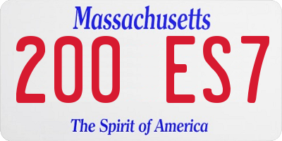MA license plate 200ES7