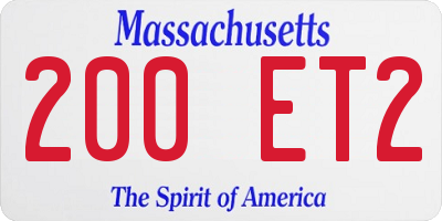 MA license plate 200ET2