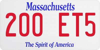 MA license plate 200ET5