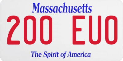 MA license plate 200EU0