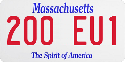 MA license plate 200EU1